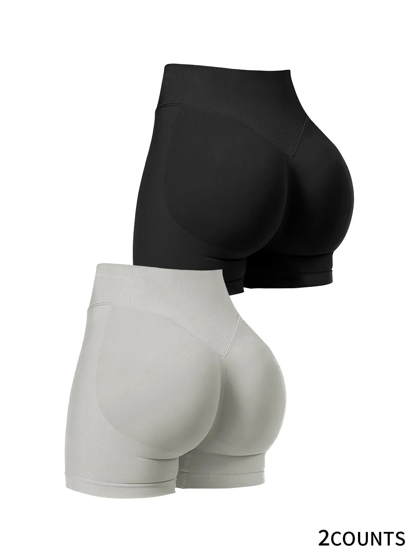 Women'S High Waist Sporty Yoga Shorts, Plain Design, Breathable & Stretchy, Ideal for Running, Gym, Cycling, All Seasons, Breathable Athletic Shorts
